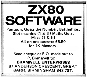 Bramwell Enterprises Advert