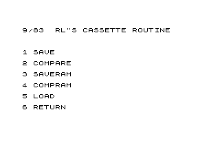 RL's Cassette Routine Screenshot