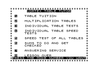 Table Tutor Screenshot