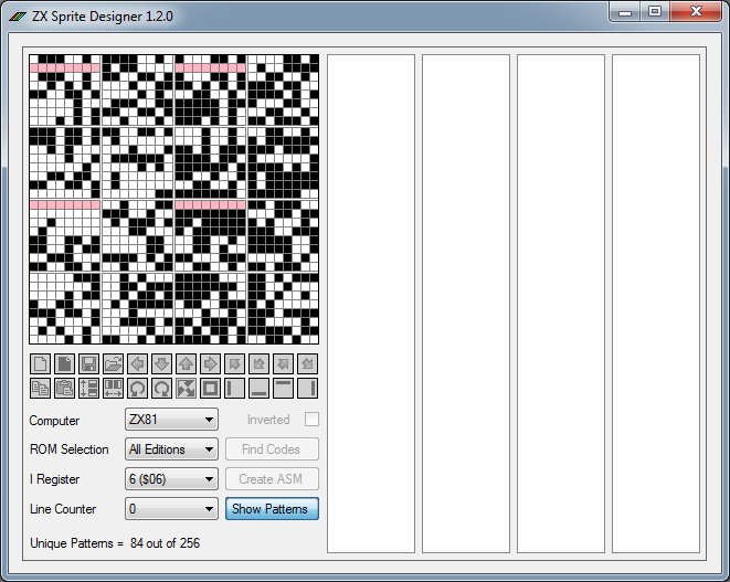 ZX Sprite Designer - Pixel Patterns View